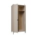 Drehtürenschrank >SERAVEL< in Sand / Mauvella Eiche Dekor - 94,1x199,2x60,5cm (BxHxT)