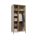Drehtürenschrank >SERAVEL< in Sand / Mauvella Eiche Dekor - 94,1x199,2x60,5cm (BxHxT)