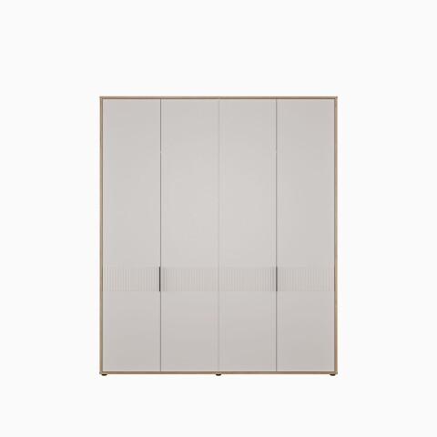 Drehtürenschrank >SERAVEL< in Mauvella Eiche Dekor / Sand - 179,3x214,3x59,4 (BxHxT)
