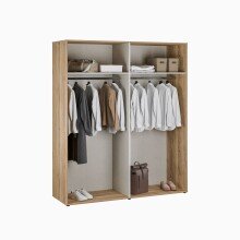 Drehtürenschrank >SERAVEL< in Mauvella Eiche Dekor / Sand - 179,3x214,3x59,4 (BxHxT)