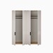 Drehtürenschrank >SERAVEL< in Mauvella Eiche Dekor / Sand - 179,3x214,3x59,4 (BxHxT)