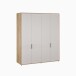 Drehtürenschrank >SERAVEL< in Mauvella Eiche Dekor / Sand - 179,3x214,3x59,4 (BxHxT)