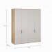 Drehtürenschrank >SERAVEL< in Mauvella Eiche Dekor / Sand - 179,3x214,3x59,4 (BxHxT)