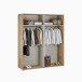 Drehtürenschrank >SERAVEL< in Mauvella Eiche Dekor / Sand - 179,3x214,3x59,4 (BxHxT)