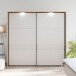 Schiebetürenschrank >SERAVEL< in Mauvella Eiche Dekor / Sand - 231,1x215,9x63,8cm (BxHxT)