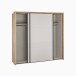 Schiebetürenschrank >SERAVEL< in Mauvella Eiche Dekor / Sand - 231,1x215,9x63,8cm (BxHxT)