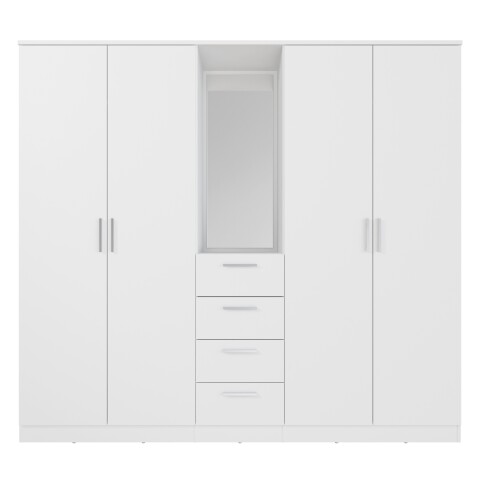 Drehtürenschrank >PANAMA< in Weiss  - 199x181x52,7cm (BxHxT)
