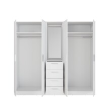 Drehtürenschrank >PANAMA< in Weiss  - 199x181x52,7cm (BxHxT)