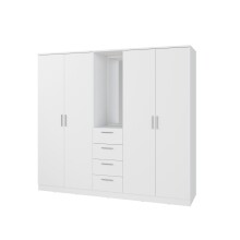 Drehtürenschrank >PANAMA< in Weiss  - 199x181x52,7cm (BxHxT)