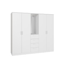 Drehtürenschrank >PANAMA< in Weiss  - 199x181x52,7cm (BxHxT)