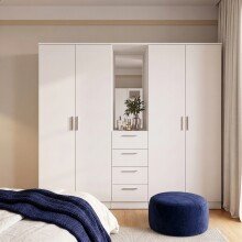 Drehtürenschrank >PANAMA< in Weiss  - 199x181x52,7cm (BxHxT)