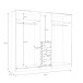 Drehtürenschrank >PANAMA< in Weiss  - 199x181x52,7cm (BxHxT)