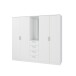 Drehtürenschrank >PANAMA< in Weiss  - 199x181x52,7cm (BxHxT)
