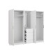 Drehtürenschrank >PANAMA< in Weiss  - 199x181x52,7cm (BxHxT)