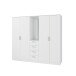 Drehtürenschrank >PANAMA< in Weiss  - 199x181x52,7cm (BxHxT)