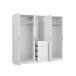 Drehtürenschrank >PANAMA< in Weiss  - 199x181x52,7cm (BxHxT)