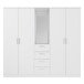 Drehtürenschrank >PANAMA< in Weiss  - 199x181x52,7cm (BxHxT)