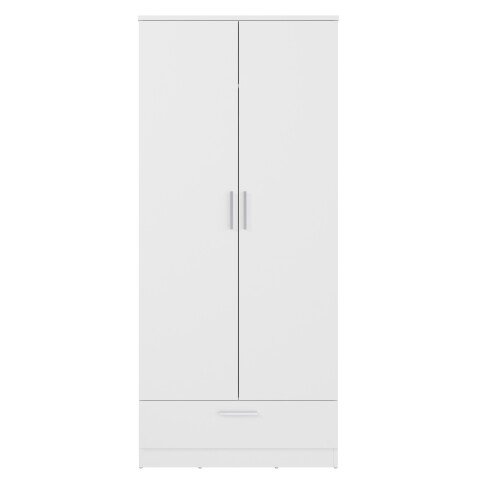 Drehtürenschrank >PANAMA< in Weiss - 79,9x181x52,7cm (BxHxT)