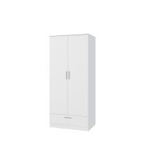 Drehtürenschrank >PANAMA< in Weiss - 79,9x181x52,7cm (BxHxT)