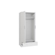 Drehtürenschrank >PANAMA< in Weiss - 79,9x181x52,7cm (BxHxT)