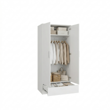 Drehtürenschrank >PANAMA< in Weiss - 79,9x181x52,7cm (BxHxT)