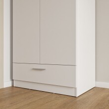 Drehtürenschrank >PANAMA< in Weiss - 79,9x181x52,7cm (BxHxT)