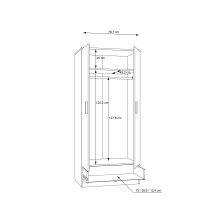Drehtürenschrank >PANAMA< in Weiss - 79,9x181x52,7cm (BxHxT)