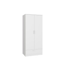 Drehtürenschrank >PANAMA< in Weiss - 79,9x181x52,7cm (BxHxT)