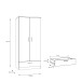 Drehtürenschrank >PANAMA< in Weiss - 79,9x181x52,7cm (BxHxT)