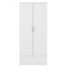 Drehtürenschrank >PANAMA< in Weiss - 79,9x181x52,7cm (BxHxT)