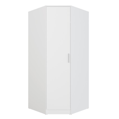 Eckkleiderschrank >PANAMA< in Weiss - 80,4x181x80,4cm (BxHxT)