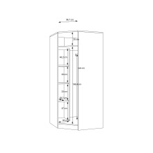 Eckkleiderschrank >PANAMA< in Weiss - 80,4x181x80,4cm (BxHxT)