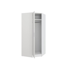 Eckkleiderschrank >PANAMA< in Weiss - 80,4x181x80,4cm (BxHxT)