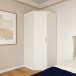 Eckkleiderschrank >PANAMA< in Weiss - 80,4x181x80,4cm (BxHxT)
