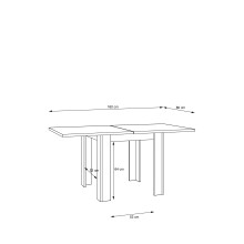 Kulissen-Esstisch >PANAMA< ausziehbar 160cm, Riviera Eiche Dekor - 80x77,6x80cm (BxHxT)
