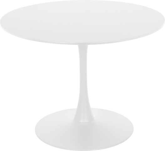 Esstisch >Ystad< in Weiß, MDF/Metall - 100x76x100cm (BxHxT)