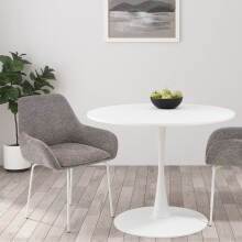 Esstisch >Ystad< in Weiß, MDF/Metall -...