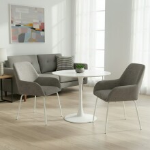 Esstisch >Ystad< in Weiß, MDF/Metall - 100x76x100cm (BxHxT)