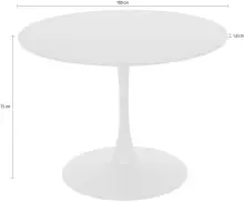 Esstisch >Ystad< in Weiß, MDF/Metall - 100x76x100cm (BxHxT)