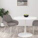 Esstisch >Ystad< in Weiß, MDF/Metall - 100x76x100cm (BxHxT)