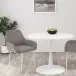 Esstisch >Ystad< in Weiß, MDF/Metall - 100x76x100cm (BxHxT)