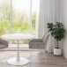 Esstisch >Ystad< in Weiß, MDF/Metall - 100x76x100cm (BxHxT)