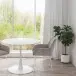 Esstisch >Ystad< in Weiß, MDF/Metall - 100x76x100cm (BxHxT)
