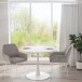 Esstisch >Ystad< in Weiß, MDF/Metall - 100x76x100cm (BxHxT)