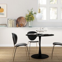 Esstisch >Ystad< in Schwarz, MDF/Metall - 76x100cm...