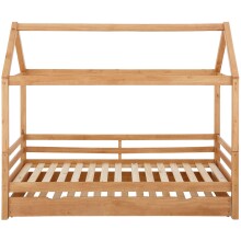 Hausbett >Athen2< in Natur, Natur/Kiefer - 208x165x98cm (BxHxT)