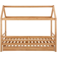 Hausbett >Athen2< in Natur, Natur/Kiefer - 208x165x98cm (BxHxT)