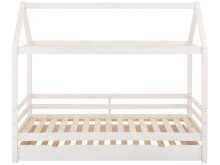 Hausbett >Athen2< in Weiß, Kiefer/Weiß - 208x165x98cm (BxHxT)