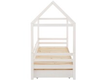 Hausbett >Athen2< in Weiß, Kiefer/Weiß - 208x165x98cm (BxHxT)