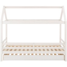 Hausbett >Athen2< in Weiß, Kiefer/Weiß - 208x165x98cm (BxHxT)